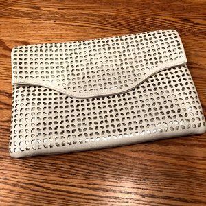 Cream and Gold Envelope Clutch